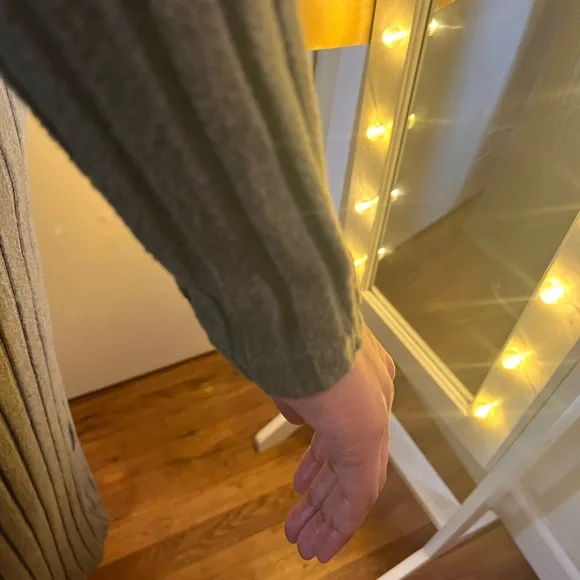 SHEIN NW/OT Olive Long Sleeve Ribbed Dress - Picture 4 of 7